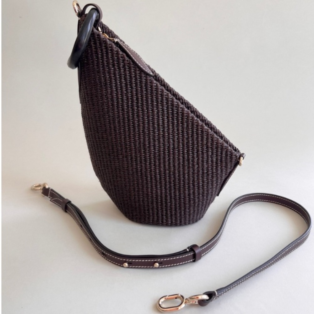 Esha Soni Slope Bag - Ebony chocolate brown Raffia Summer Edition - SOLD OUT